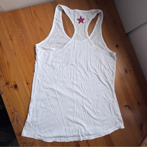 Next level ideal t white tank top with fuchsia sea shells size xl - Picture 8 of 8